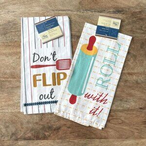 5/$20 NEW 2Pk Flipper & Rolling Pin Kitchen Towels